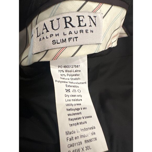 Lauren Ralph Lauren Slim Fit Black Tuxedo Pants Mens 46W X 30L NEW - Picture 6 of 9